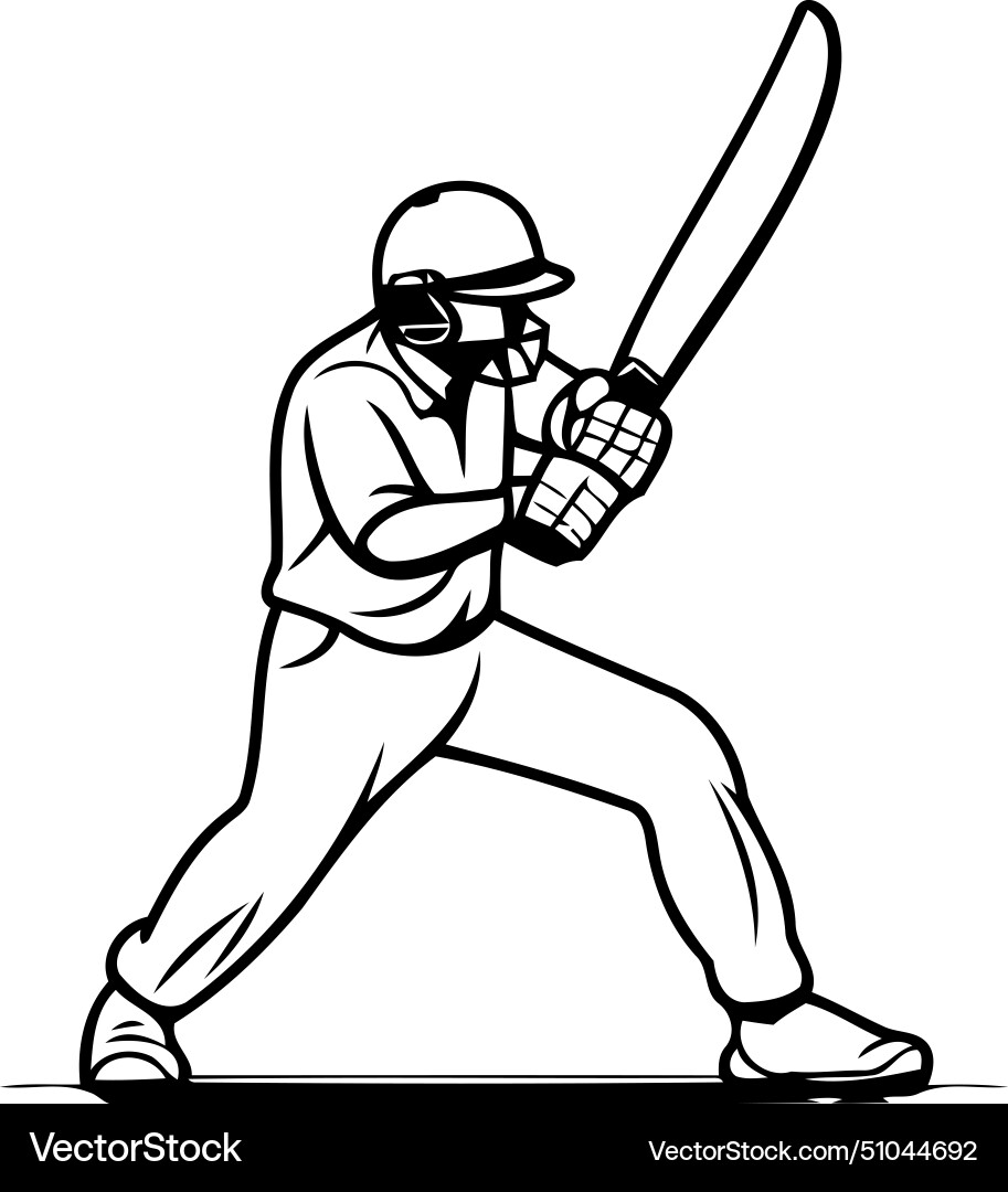 Cricket player in action design element Vector Image