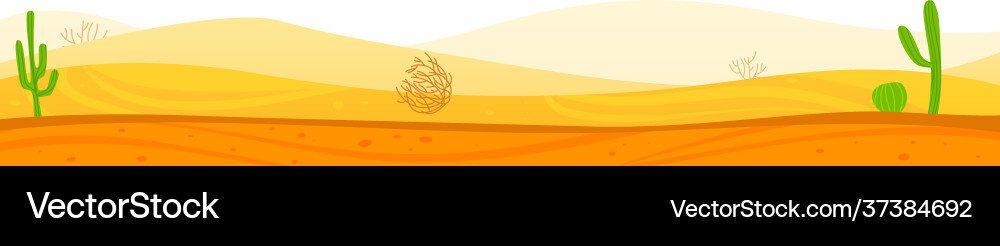 Desert Cactus Landscape Royalty Free Vector Image