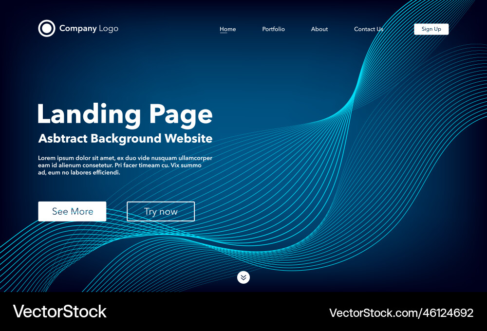 Gradient abstract background landing page Gradient abstract background landing page Vector Image