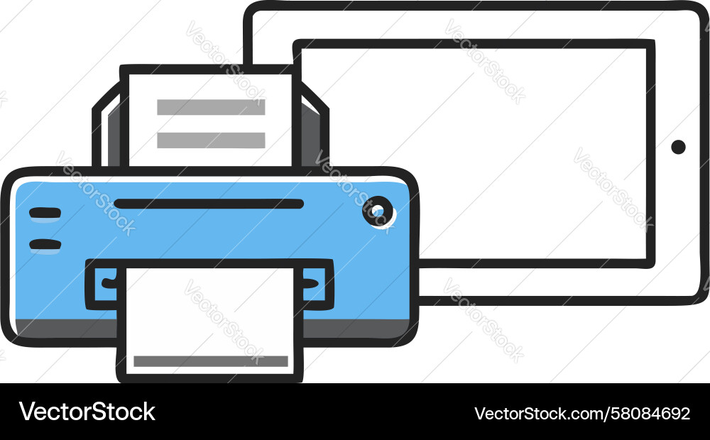 Mobile Printing & Document Workflow Vector Image