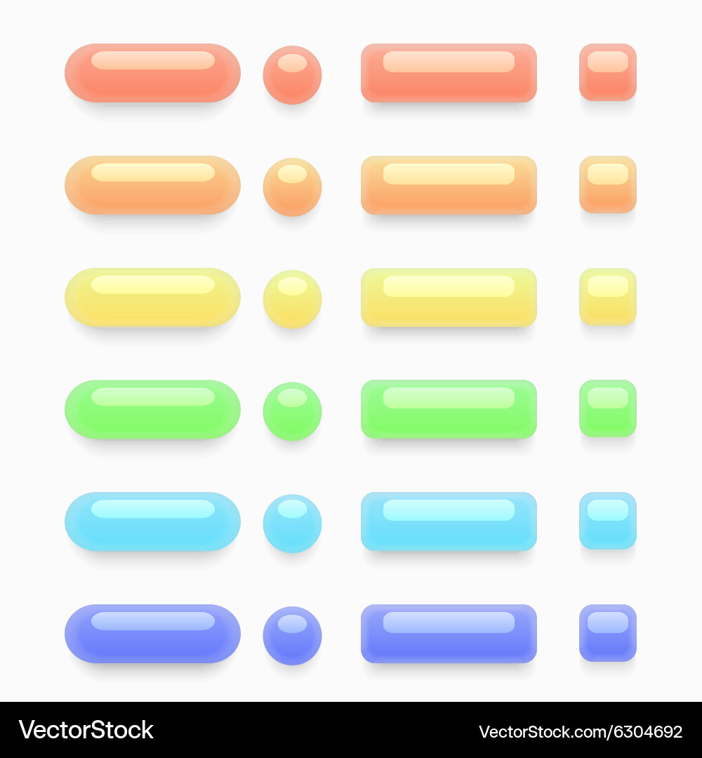 Modern colorful web buttons set vector image