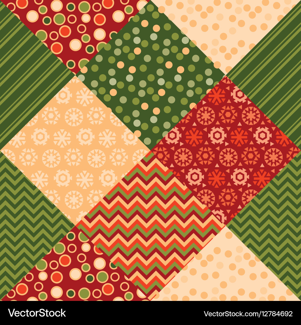Patchwork Christmas Pattern Vector Image