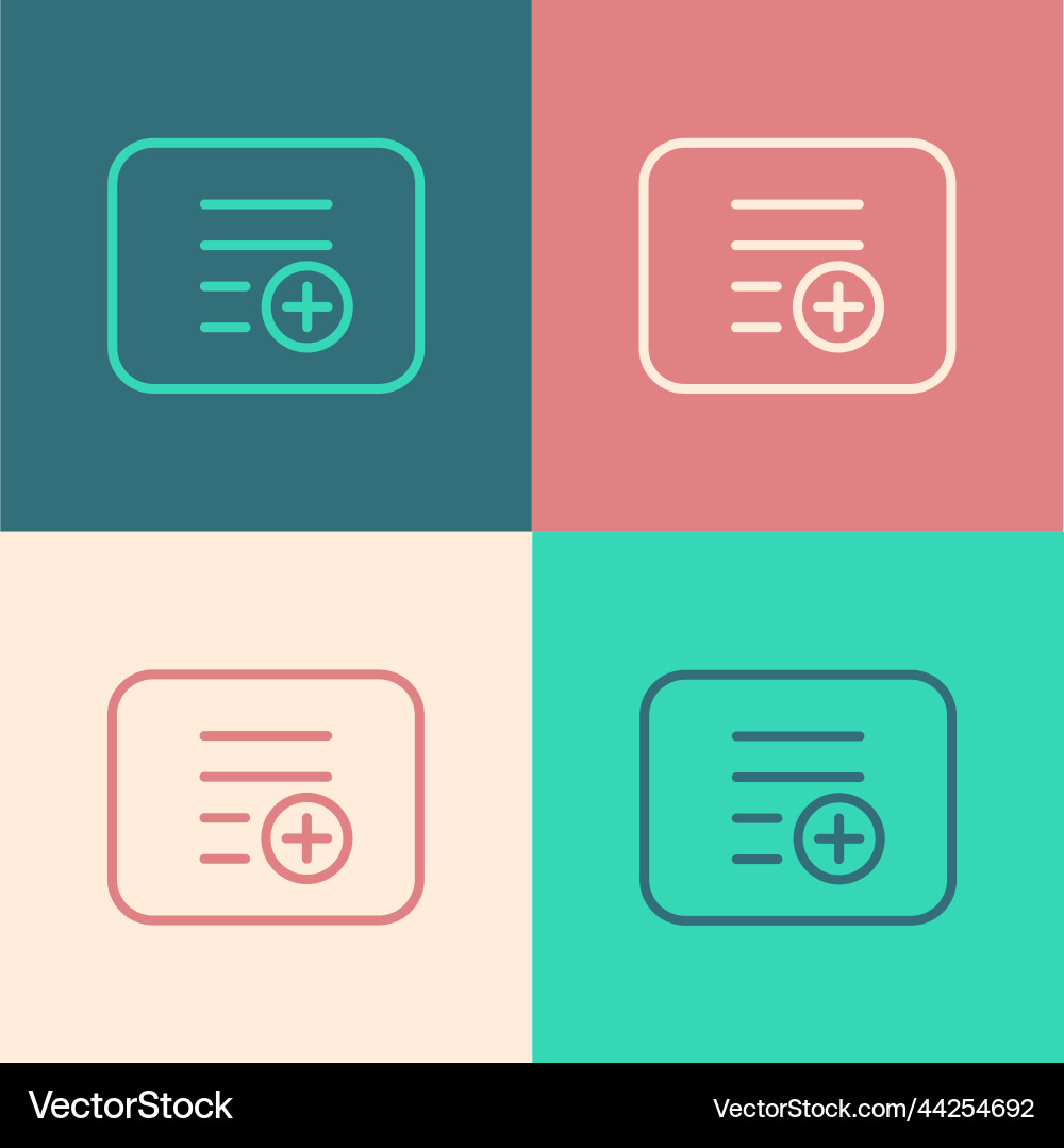 Pop art line add to playlist icon isolated Pop art line add to playlist icon isolated Vector Image