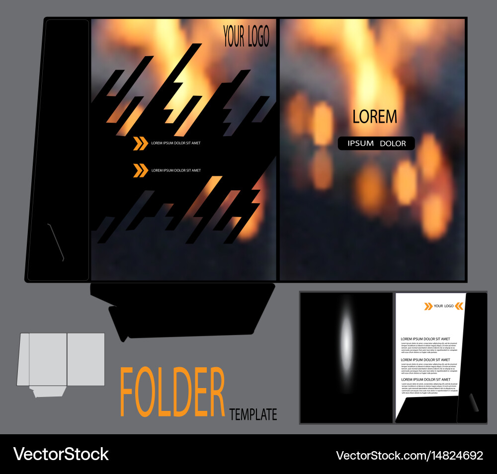 Presentation folder template Vector Image
