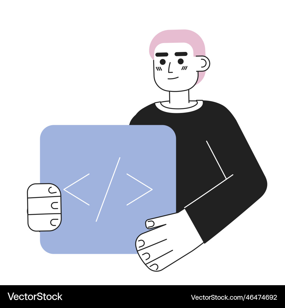 Professional programmer course line concept spot Professional programmer course line concept spot vector image
