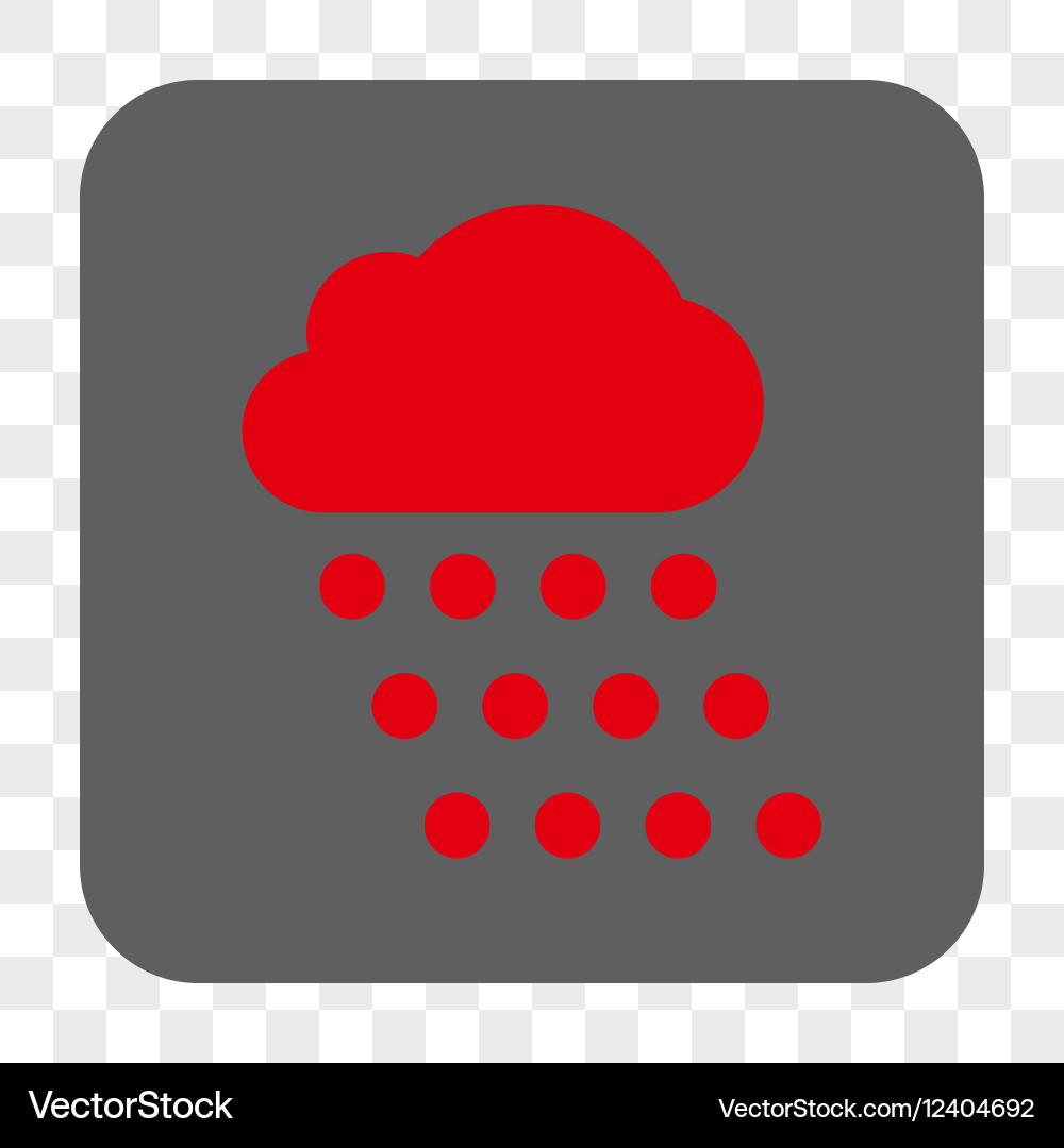 Rain cloud rounded square button vector image