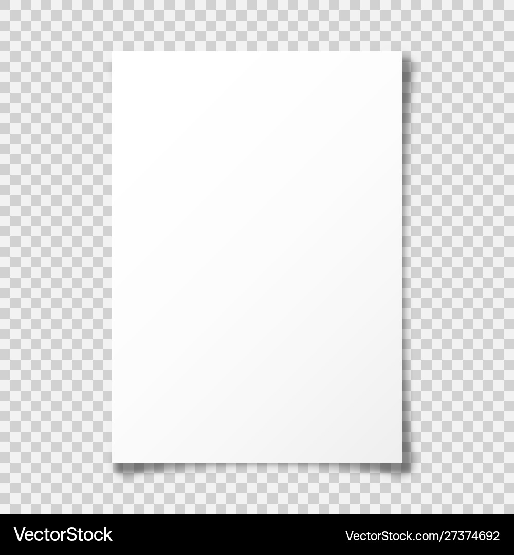 Realistic blank paper sheet with shadow in a4 Realistic blank paper sheet with shadow in a4 vector image
