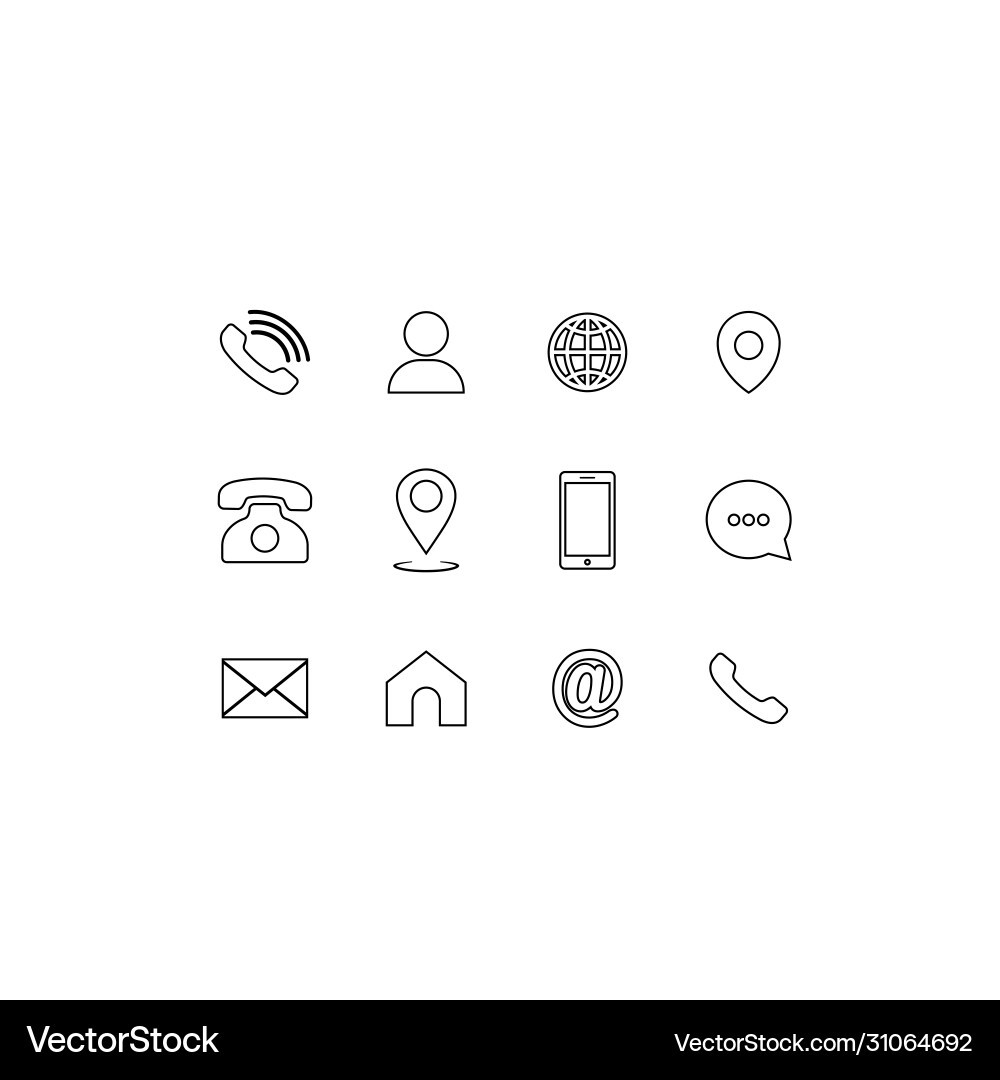 Set communication icons modern button Set communication icons modern button vector image