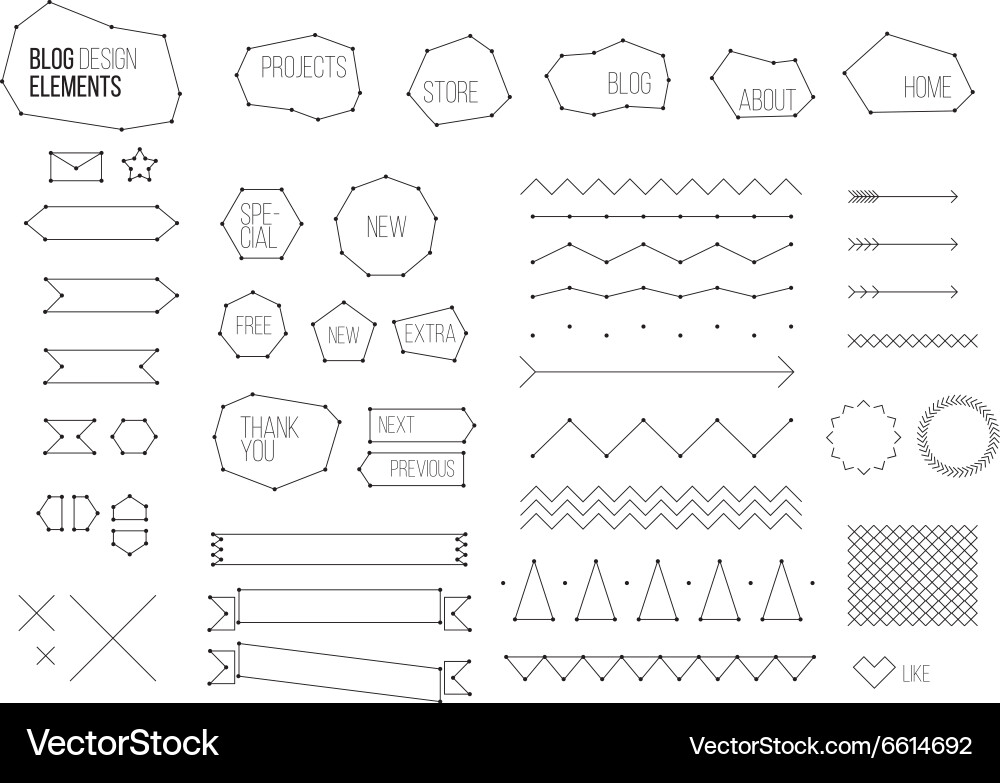 Ultimate design elements blog kit Vector Image