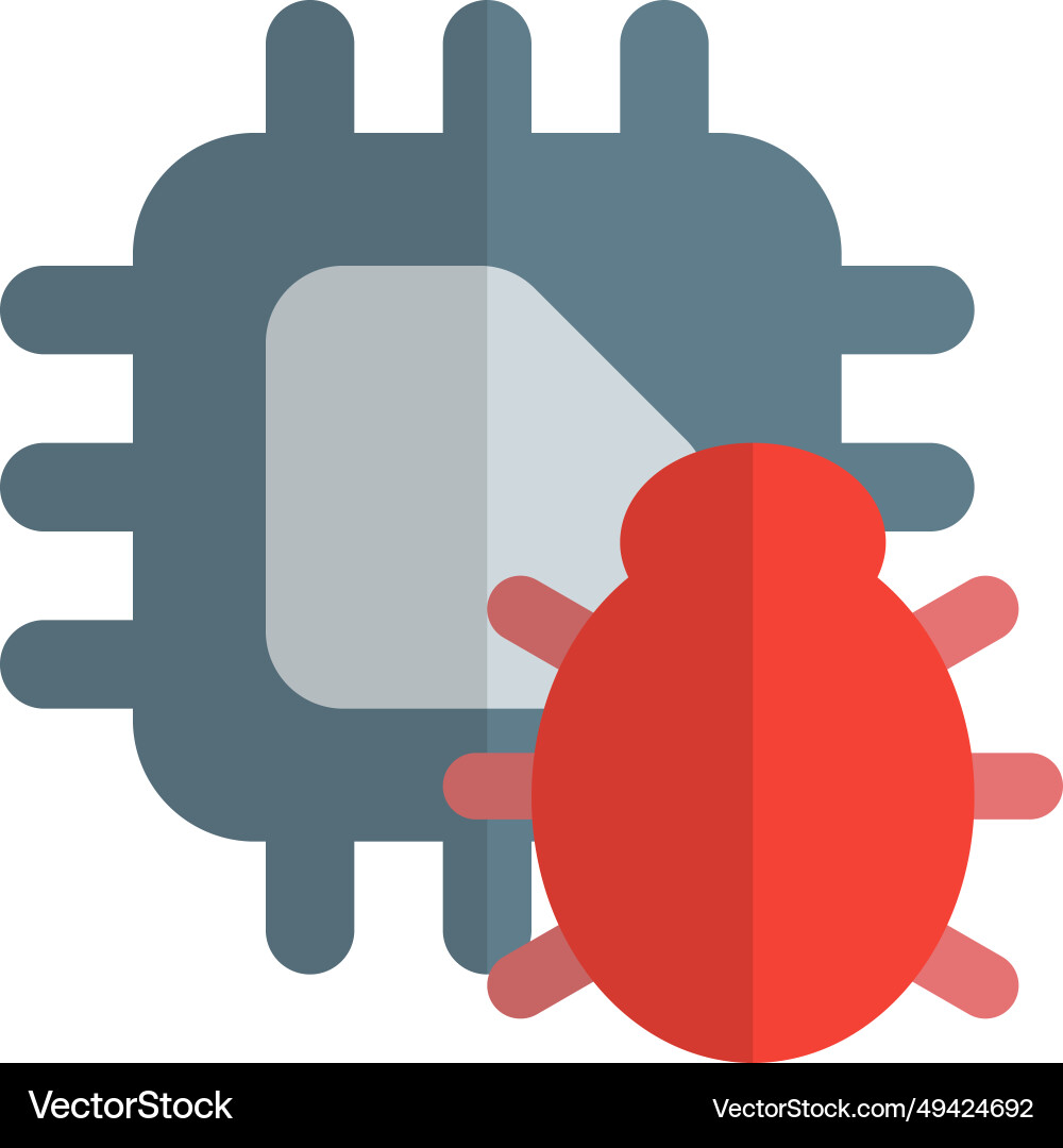 Virus detection and protection built in cpu Vector Image