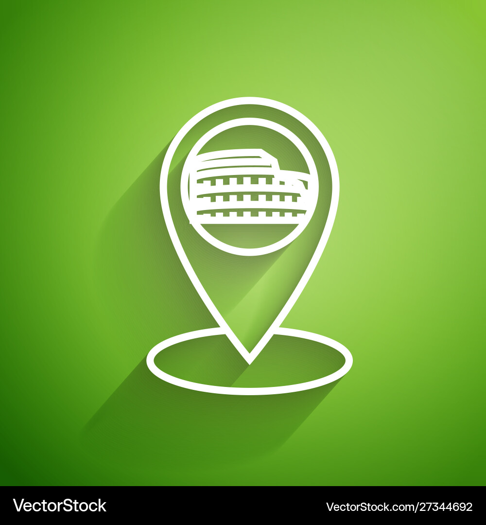 White line map pointer with coliseum in rome Vector Image