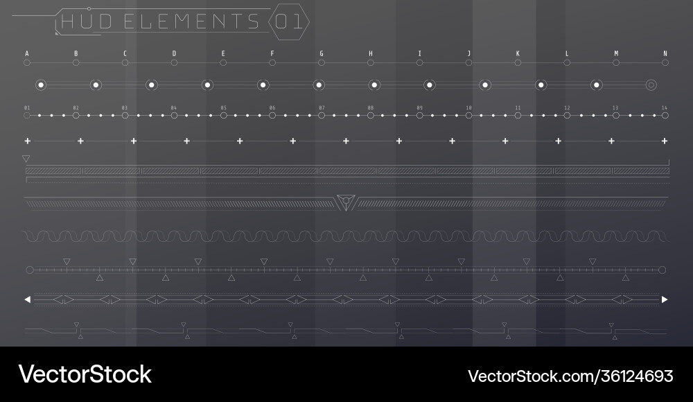 A set hud lines elements for futuristic A set hud lines elements for futuristic vector image