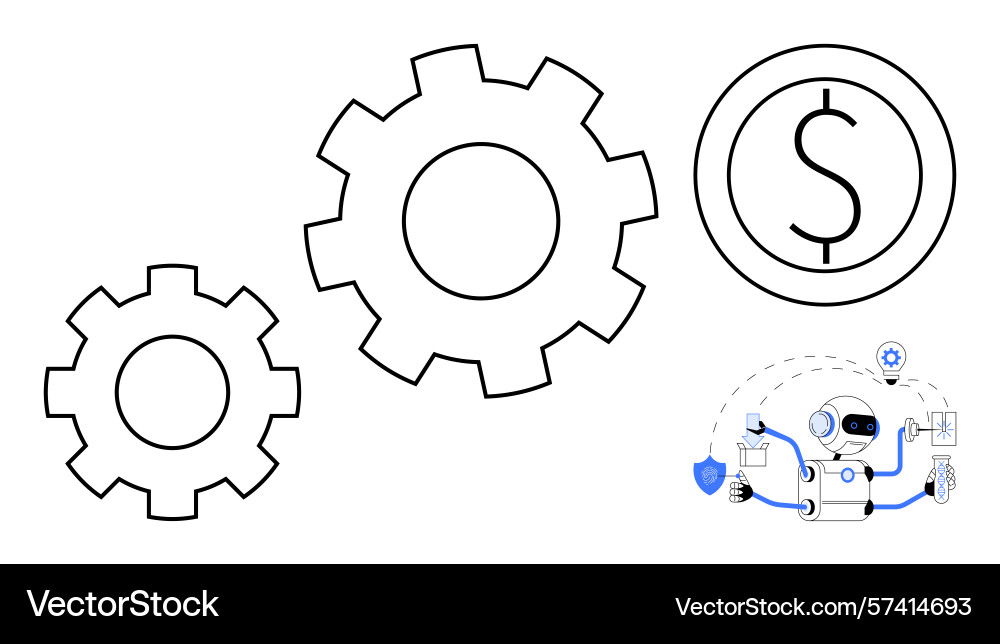 Automation and efficiency concept with robot Automation and efficiency concept with robot vector image