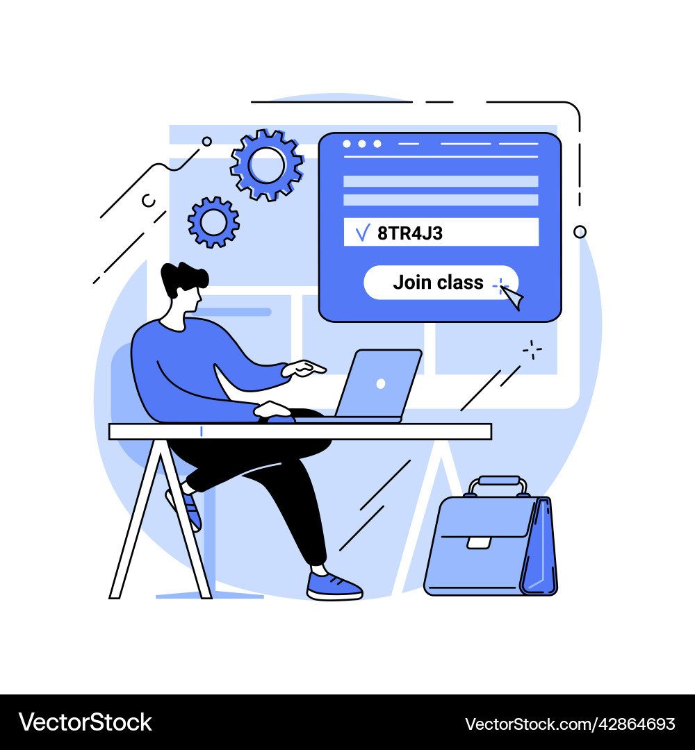 Class access code isolated cartoon Class access code isolated cartoon vector image