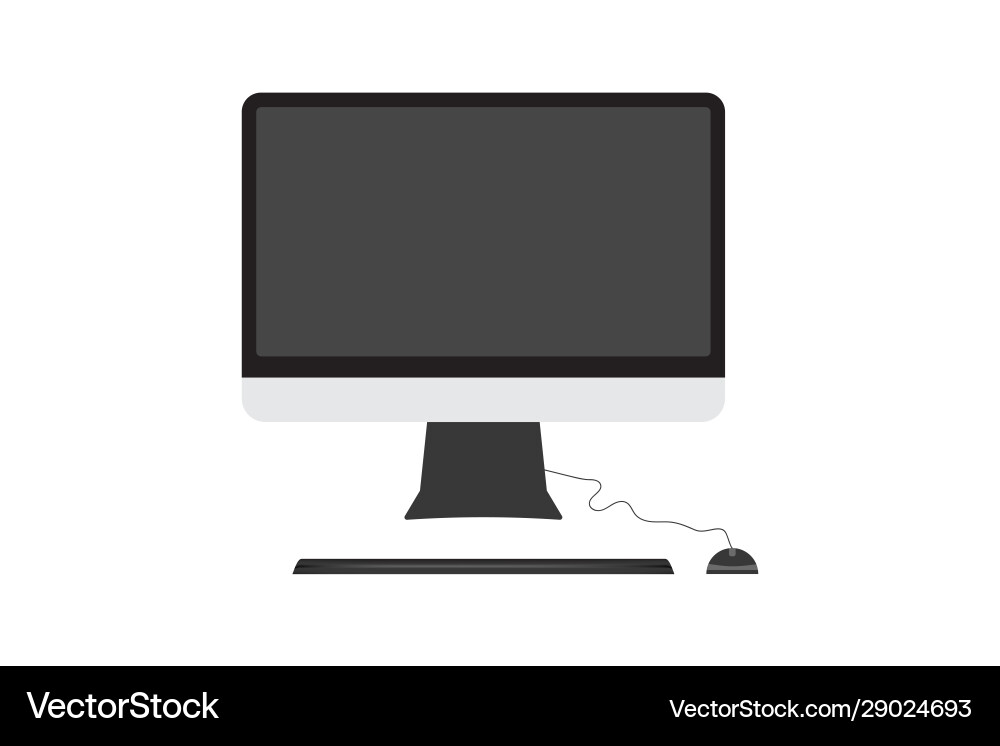 Computer monitor display mouse keyboard vector image