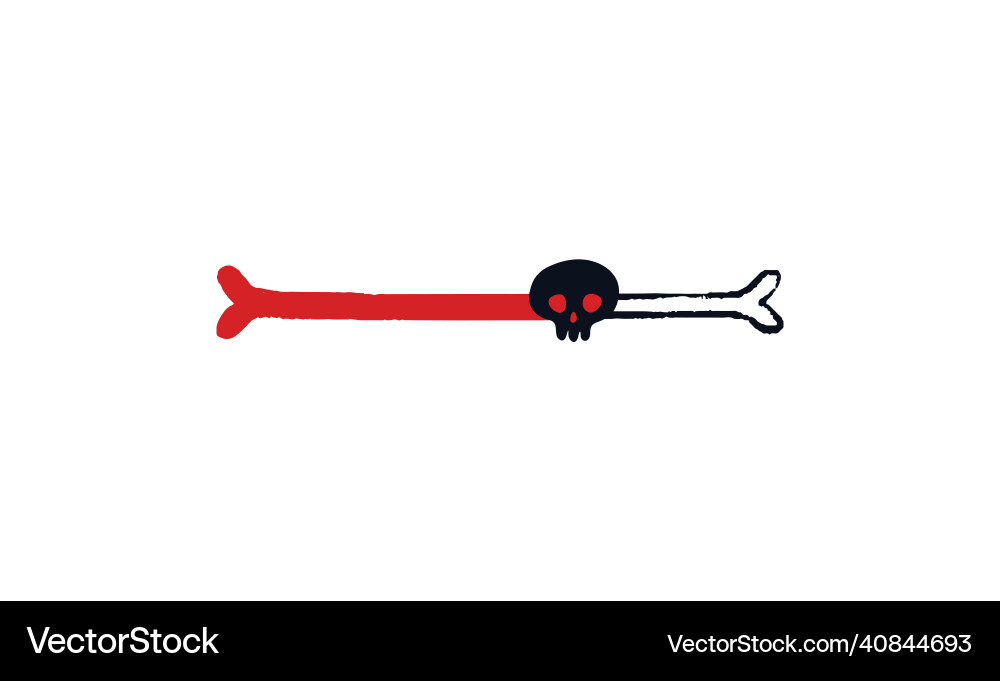 Doodle bone loading bar progress Doodle bone loading bar progress vector image