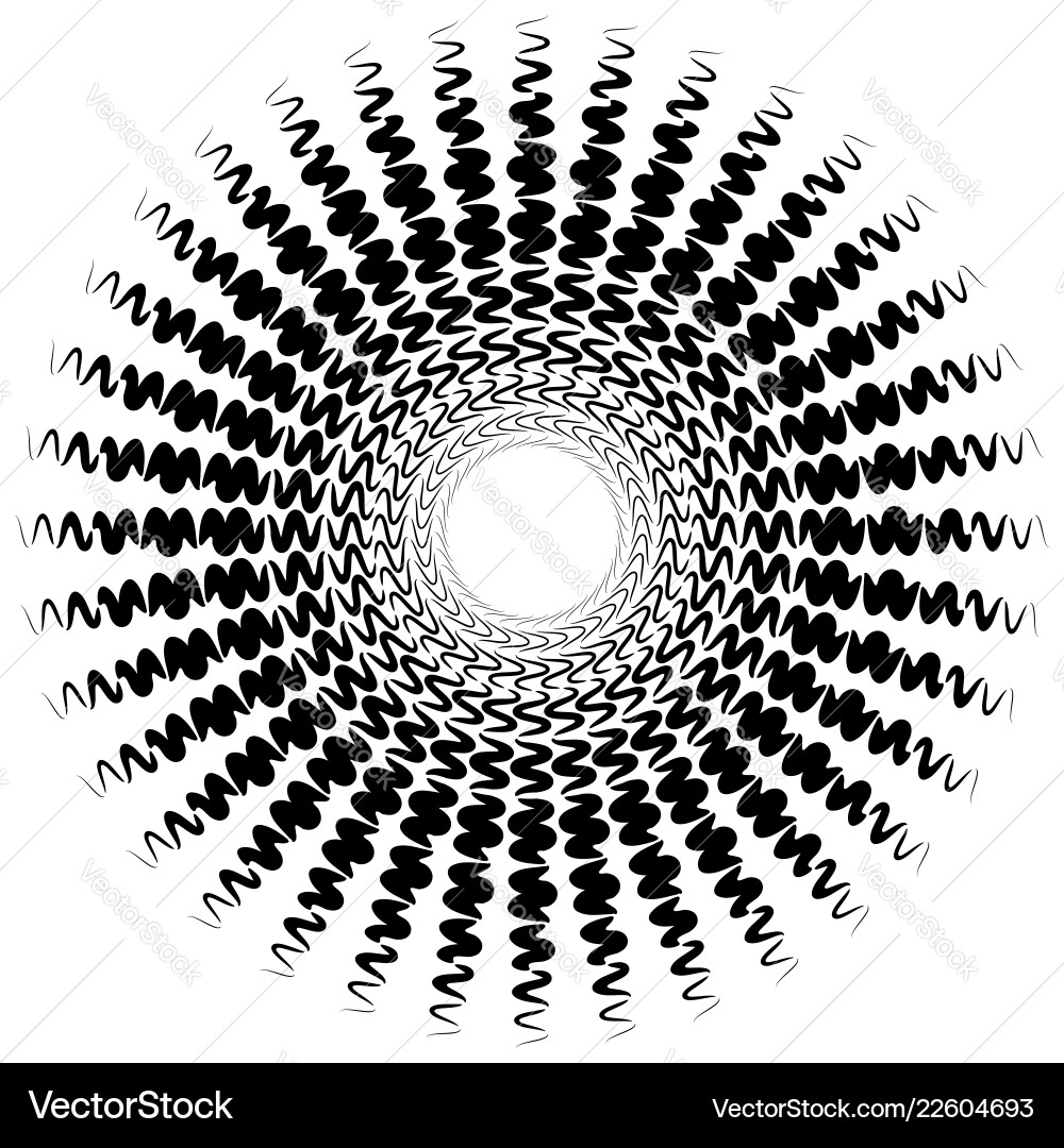 Element with bursting radial distorted lines Element with bursting radial distorted lines vector image