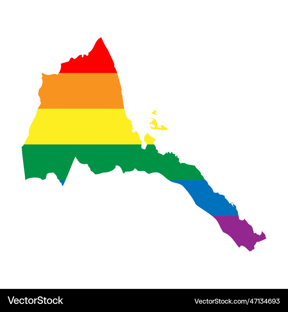 Eritrea rainbow map Eritrea rainbow map Vector Image