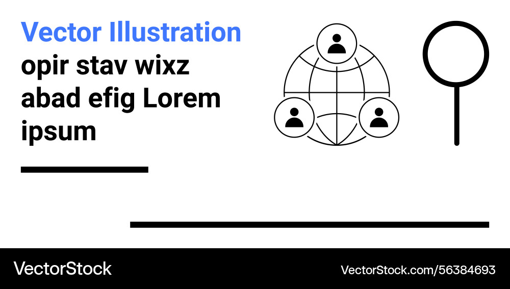 Global team connection with network symbol Global team connection with network symbol vector image