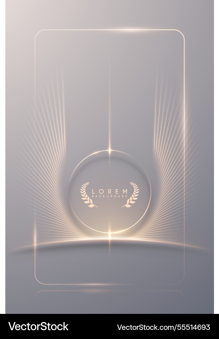 Golden light frame template with soft shadow Vector Image