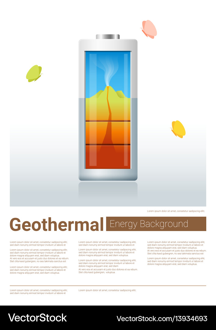 Green energy concept background with geothermal Vector Image