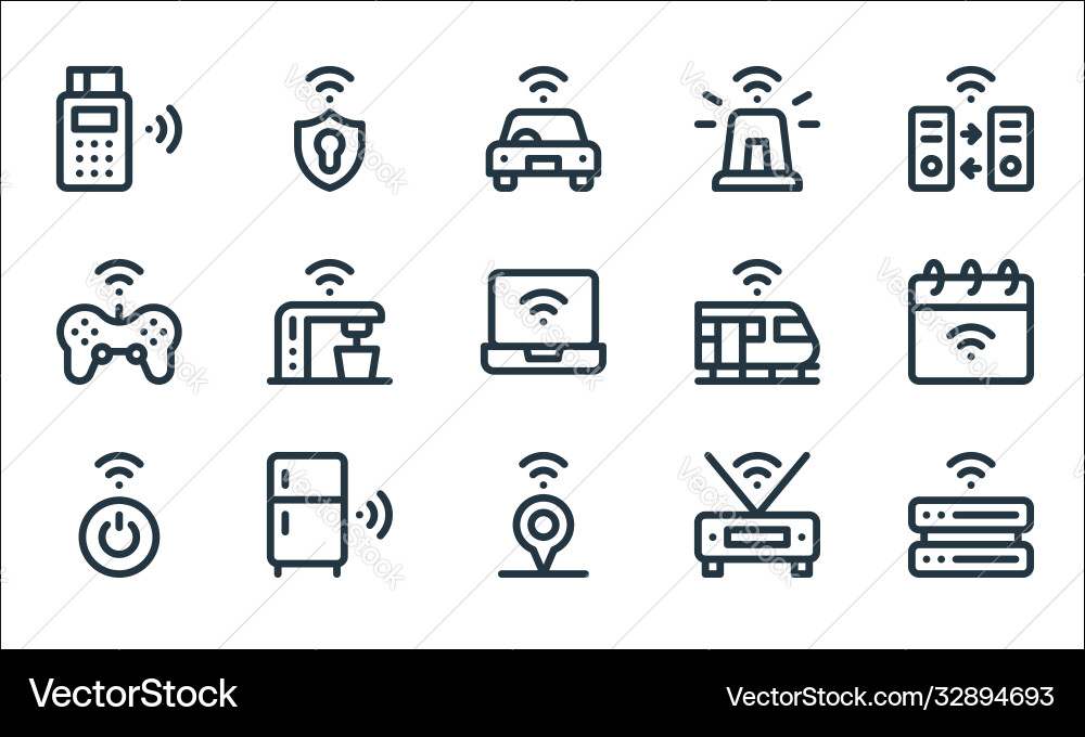 Internet things line icons linear set quality Internet things line icons linear set quality vector image
