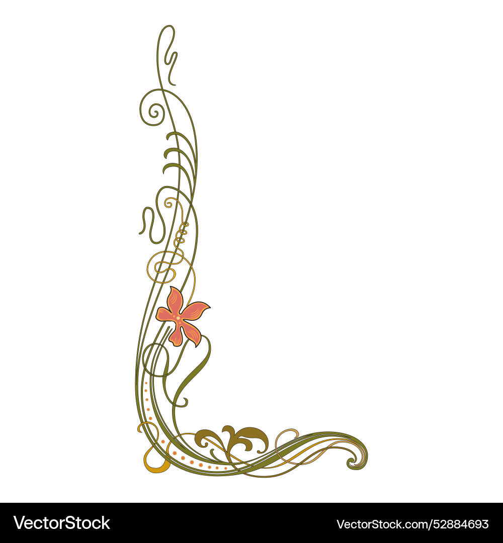 Line art frames and scroll elements floral linear Line art frames and scroll elements floral linear vector image