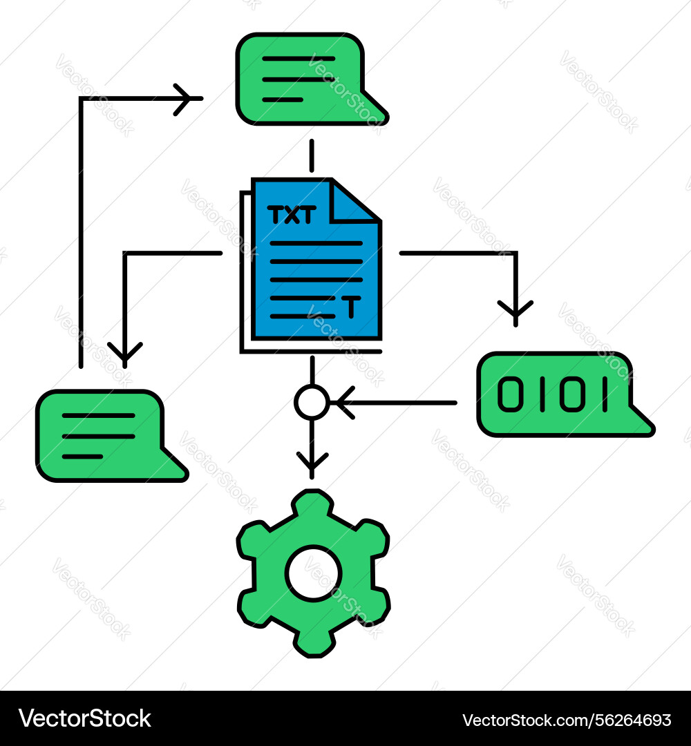 Machine learning nlp text flow icon design Machine learning nlp text flow icon design vector image