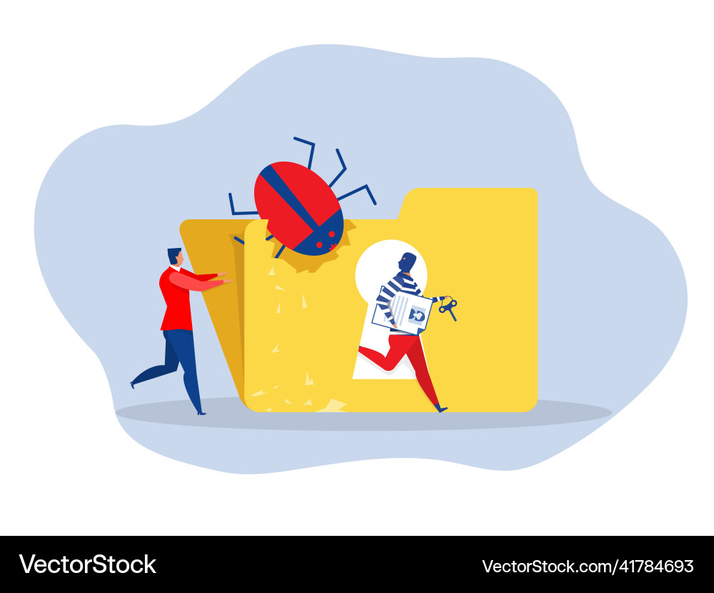 Pirate steal data hacker attack on file ttack vector image