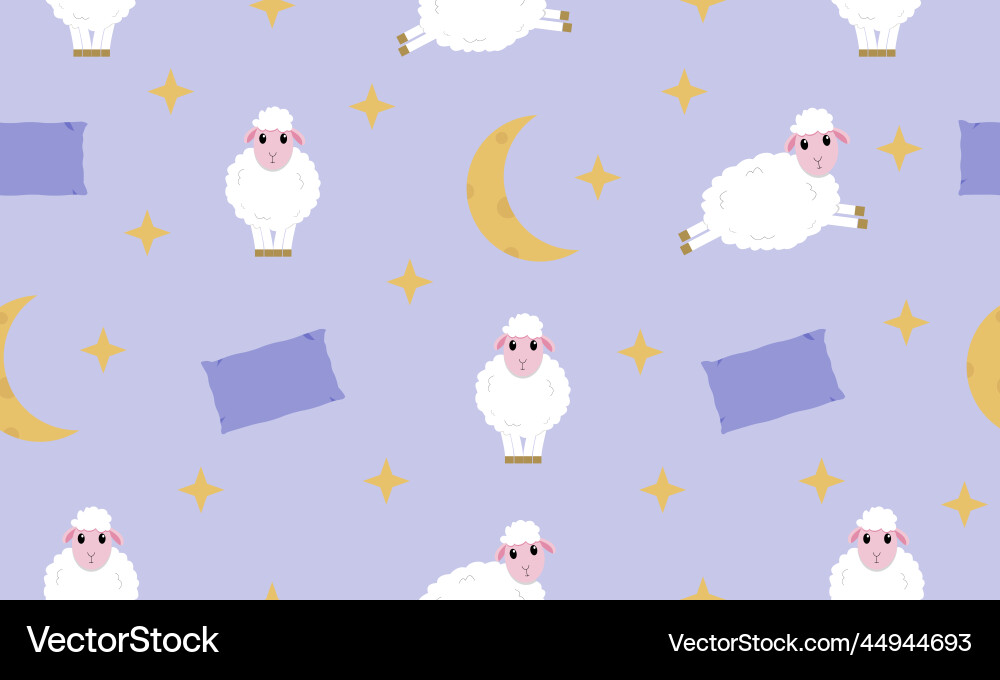 Seamless pattern with the image of sheep pillows Vector Image