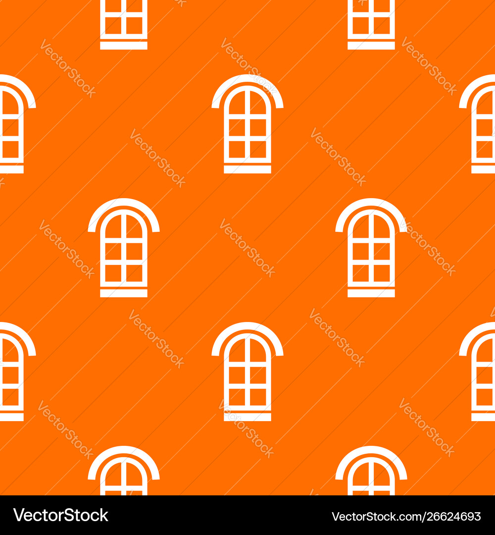 Semicircular window frame pattern orange vector image