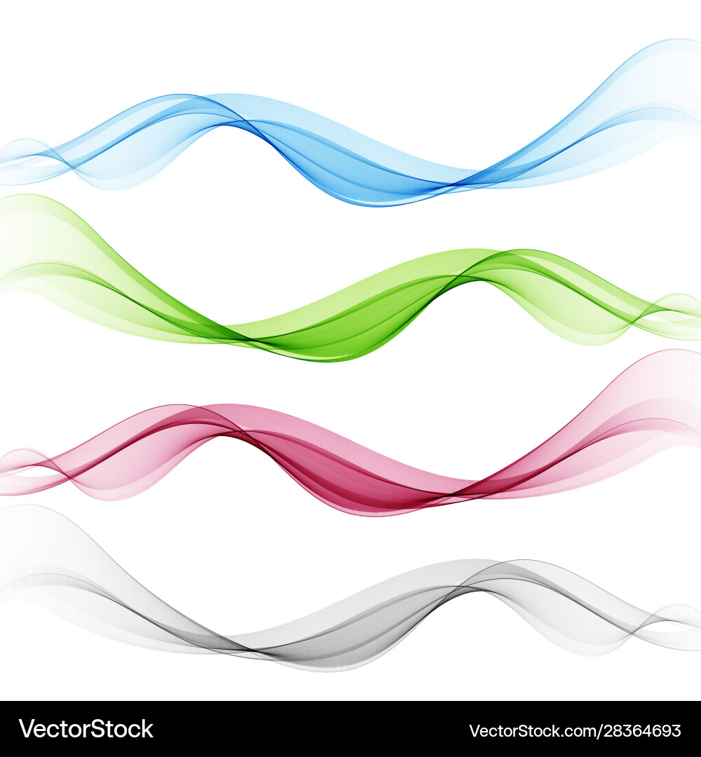 Set abstract wave pattern transparent Set abstract wave pattern transparent vector image