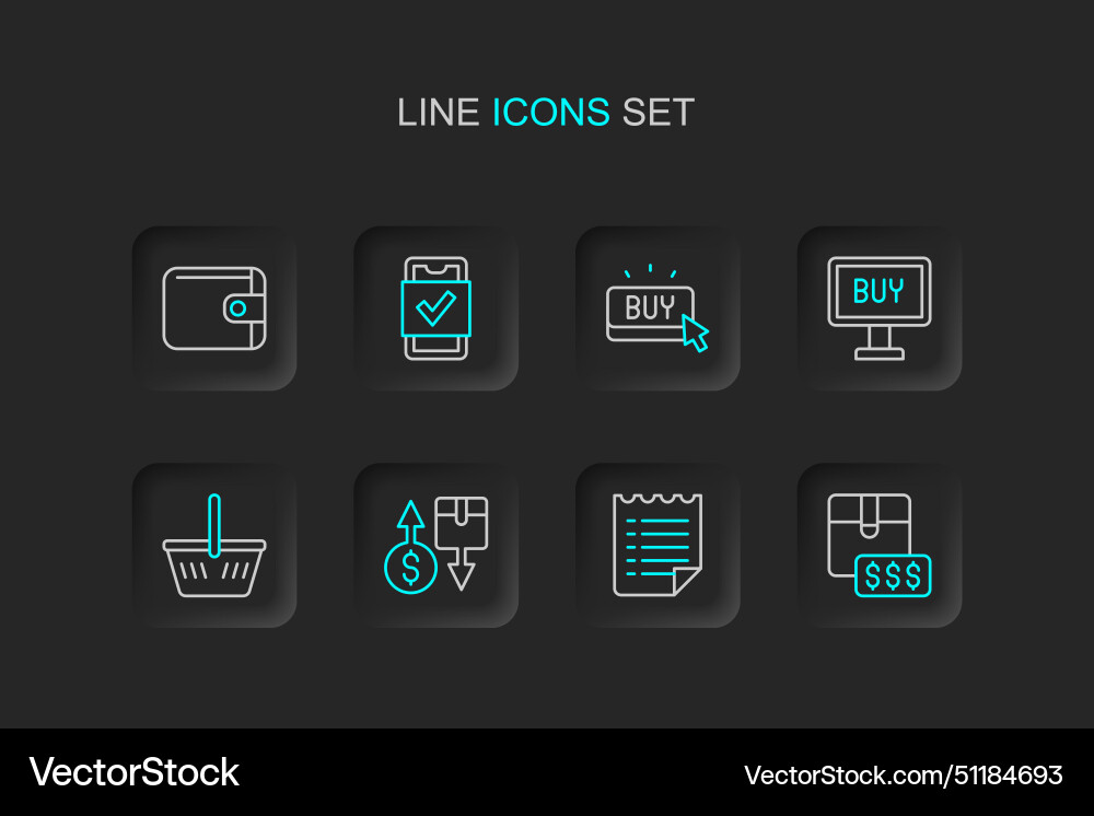 Set line item price tag with dollar wish list Vector Image