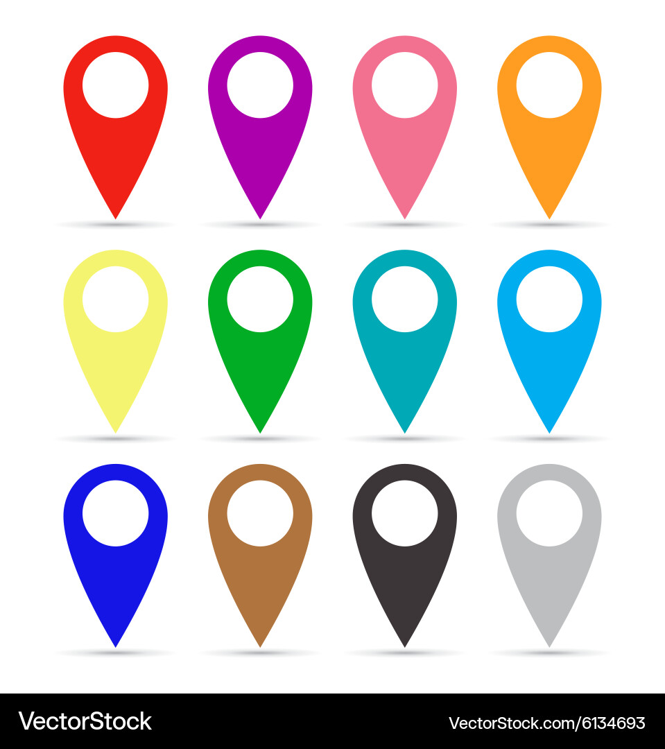 Set of paper map pointers vector image