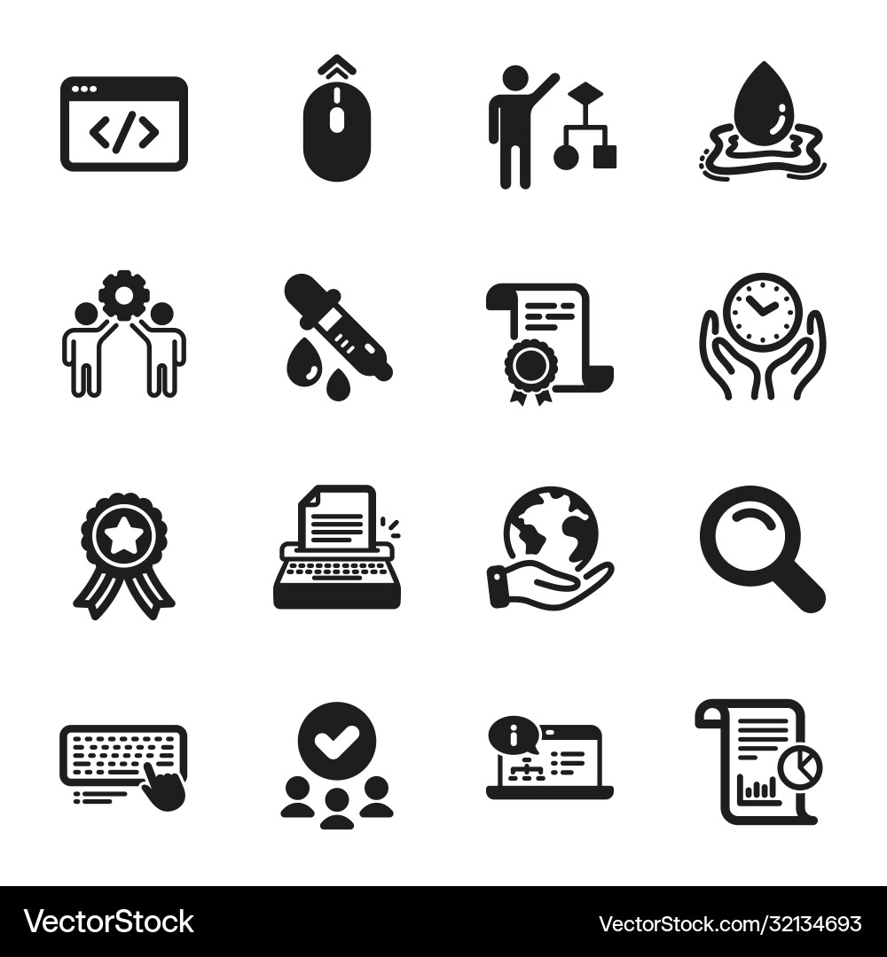 Set science icons such as search swipe up Set science icons such as search swipe up vector image