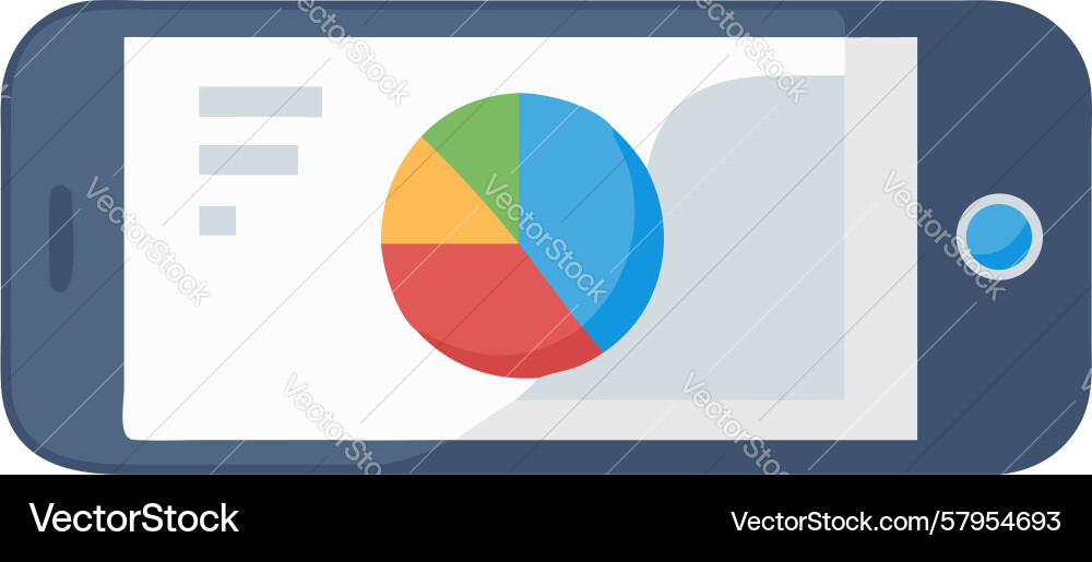Smartphone Pie Chart Data Display vector image