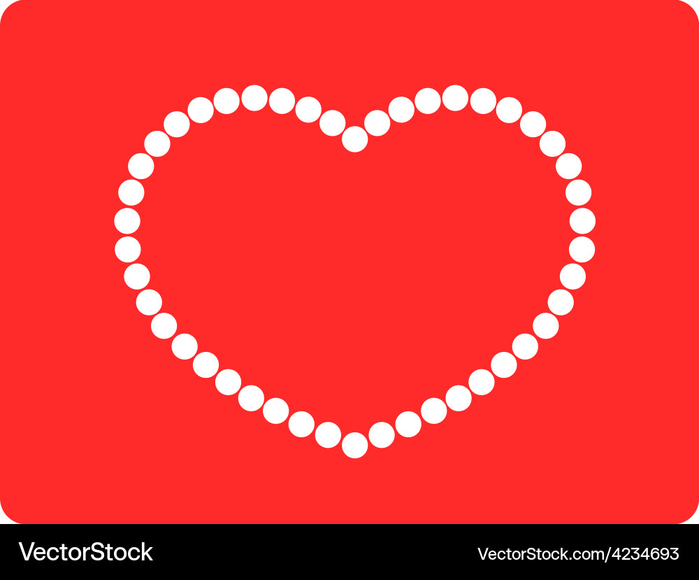 String of beads in heart shape vector image