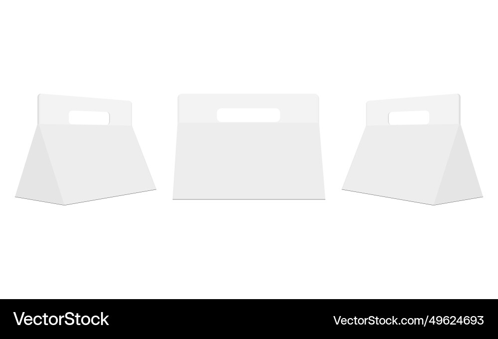 Triangle boxes with handles front side view vector image