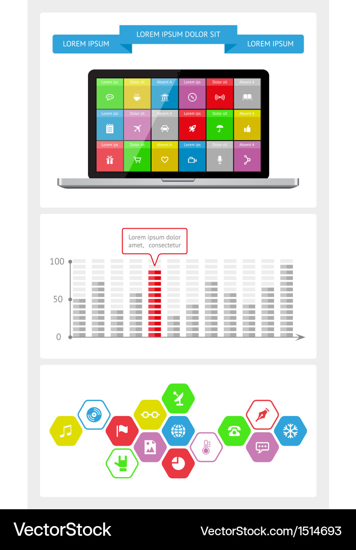 Ui infographics and web elements Vector Image
