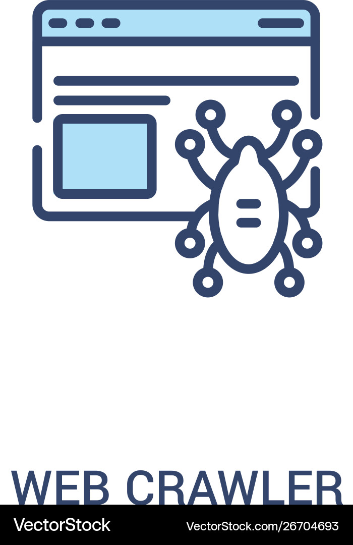 Web crawler concept 2 colored icon simple line Vector Image