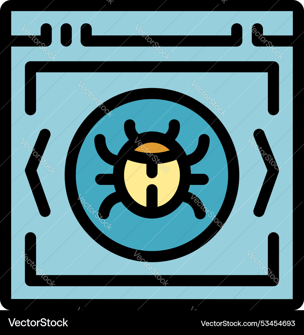 Website malware bug infecting system icon Website malware bug infecting system icon vector image