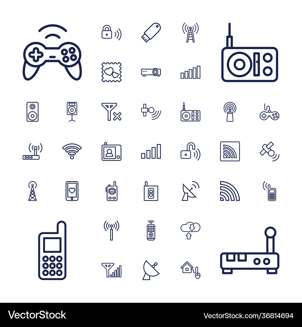 37 wireless icons (36814694) – Free Vector | VectorStock