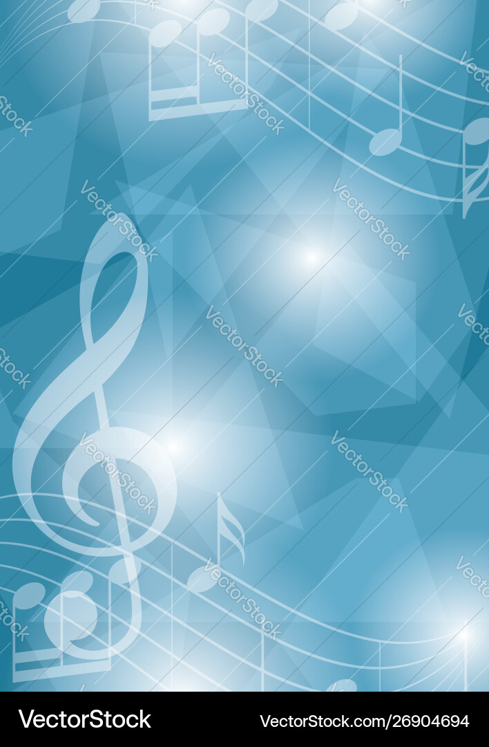 Blue flyer with music notes and geometric shapes Blue flyer with music notes and geometric shapes vector image