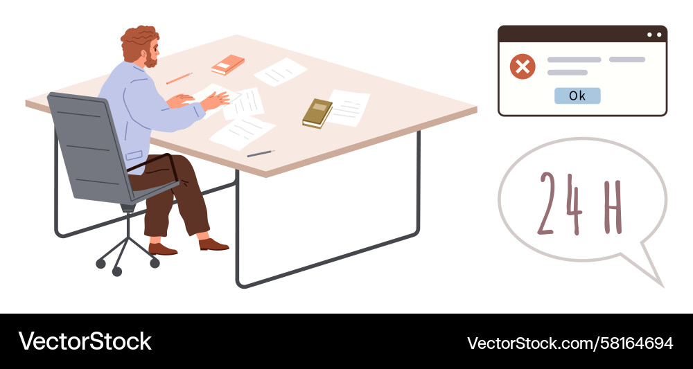 Businessman struggling with time constraints Vector Image