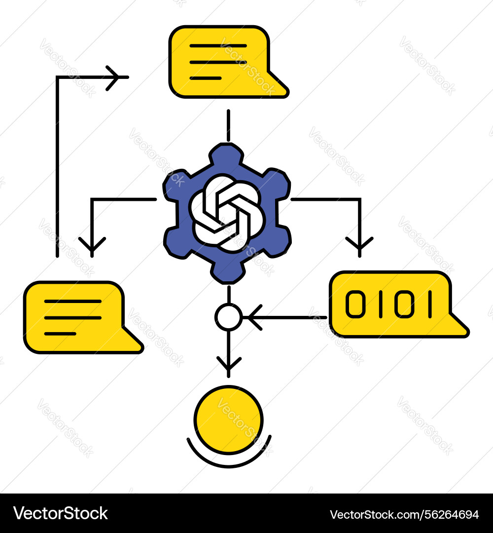 Chatbot ai text processing icon design Chatbot ai text processing icon design vector image