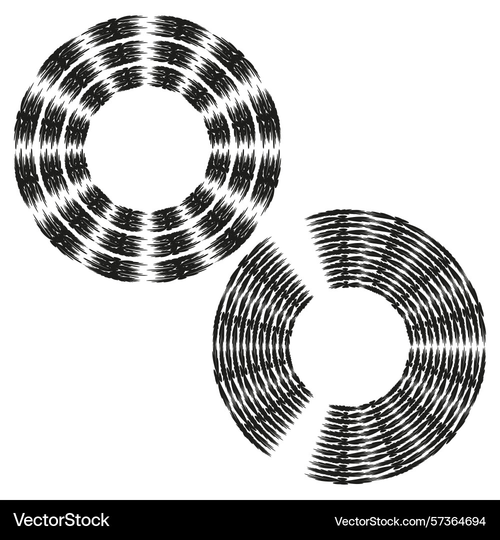 Circular pattern set abstract ring elements vector image