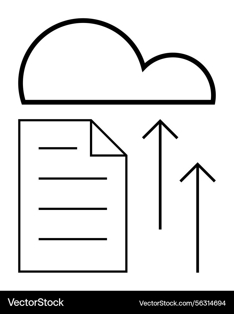 Cloud File Upload - Data Transfer vector image