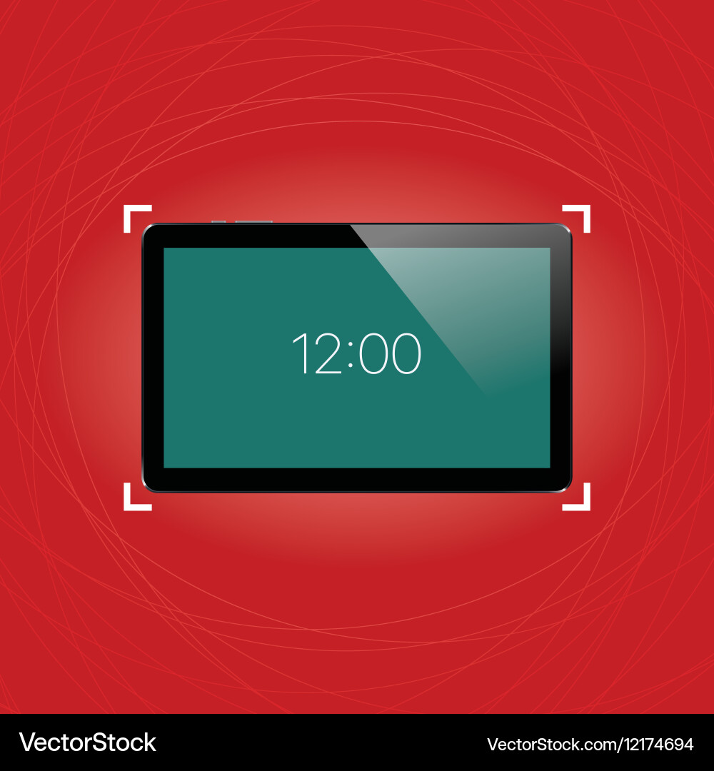 Digital tablet with shiny sensor screen electronic Vector Image