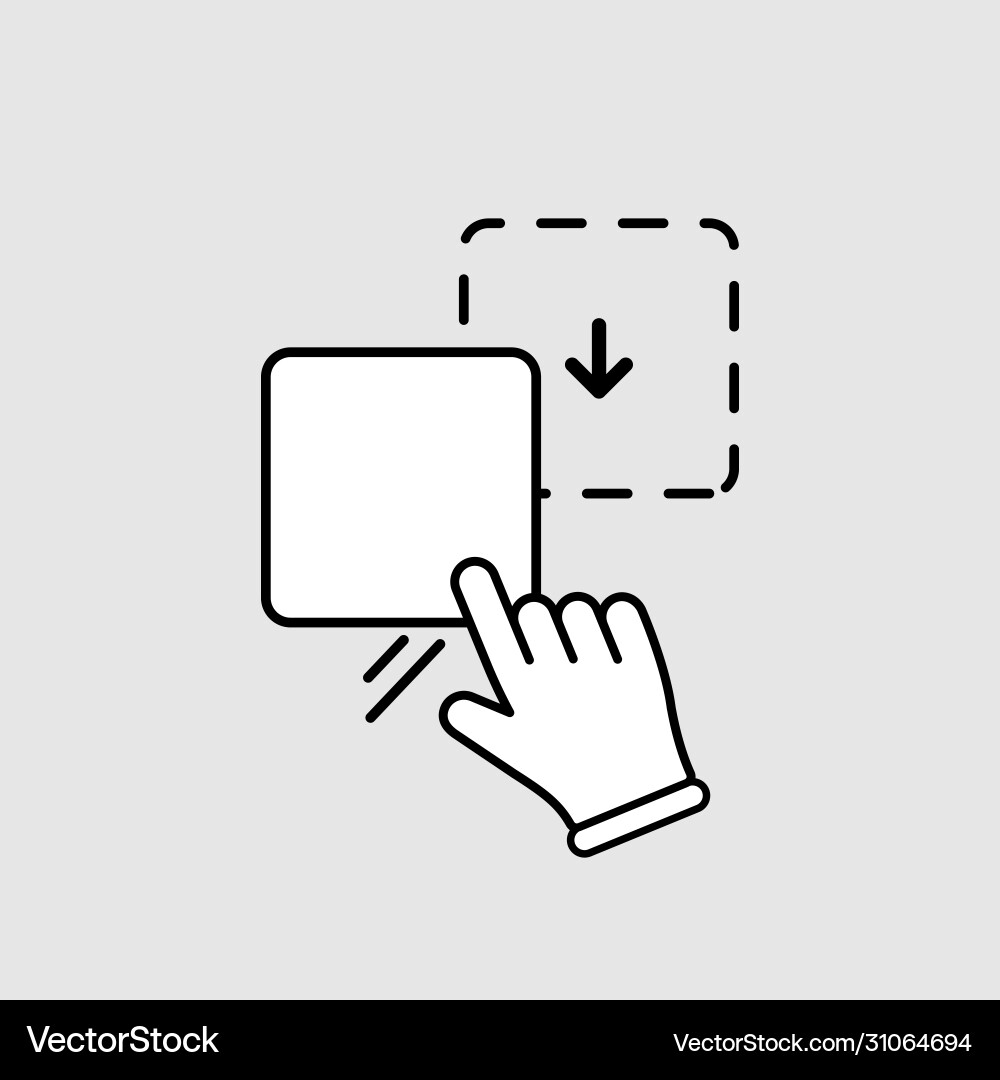 Drag and drop image photo picture icon with hand Drag and drop image photo picture icon with hand vector image