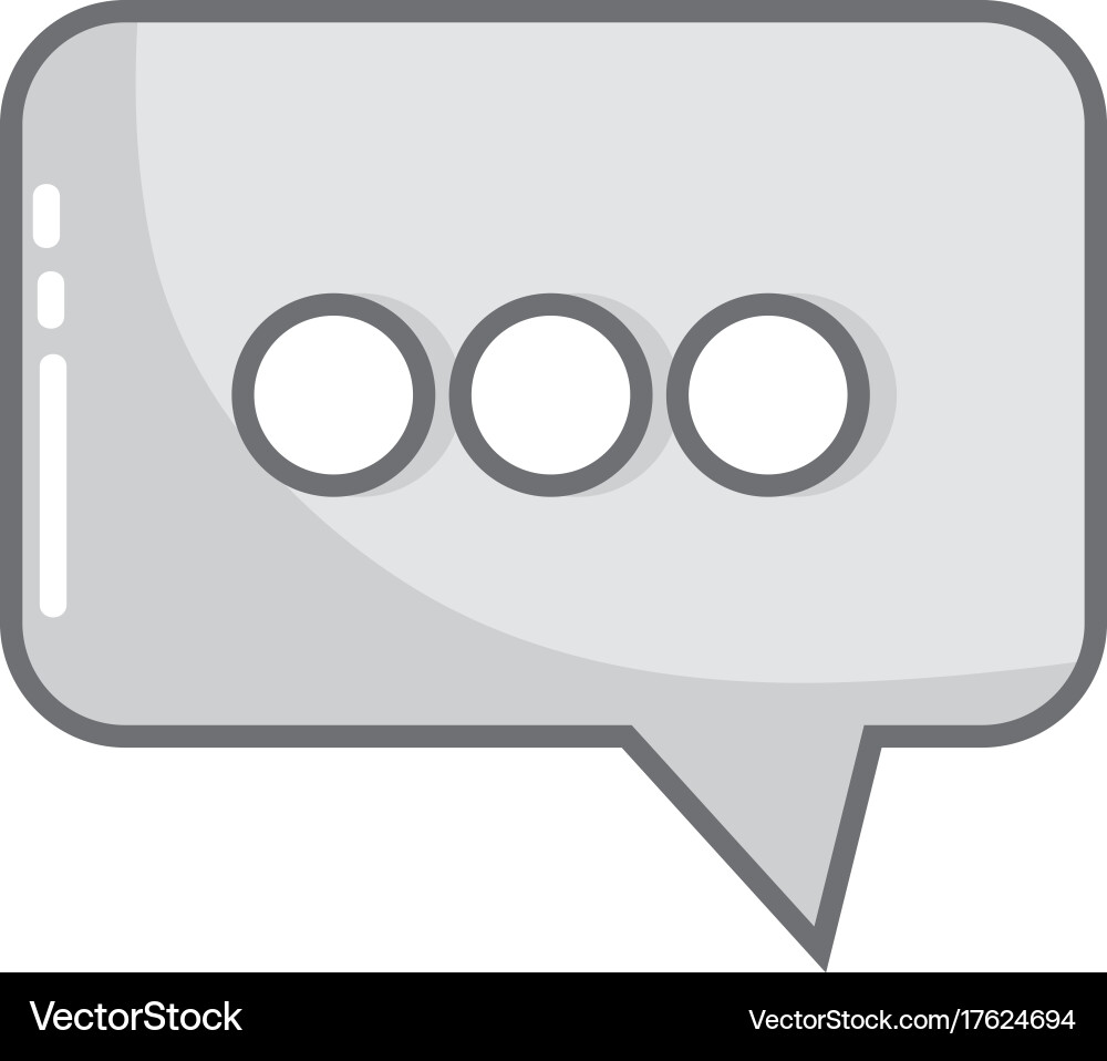 Grayscale chat bubble text message icon Vector Image